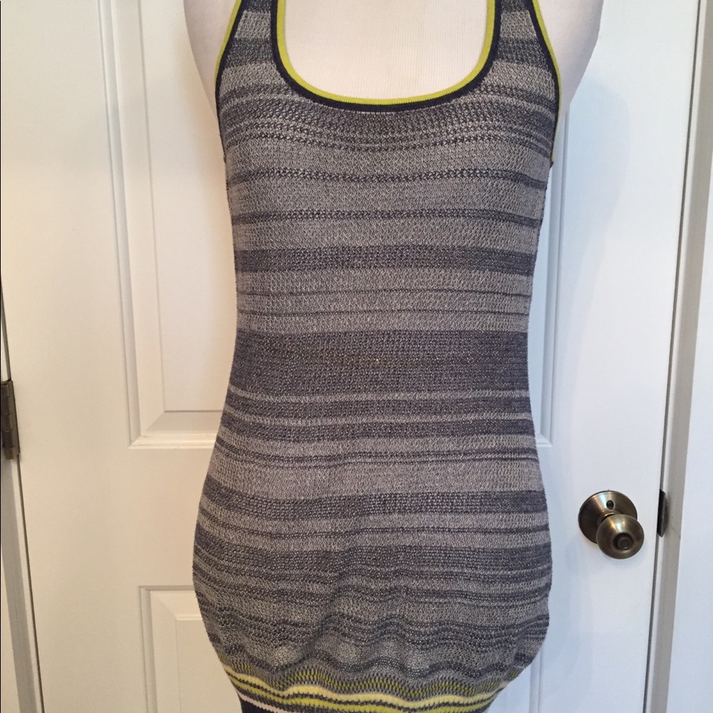 MINNIE ROSE TOP TANK SLEEVELESS KNIT BLUE GRAY Size M